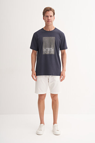 Cazador Регулярний крій Бавовняна футболка з коміром-стійкою та принтом