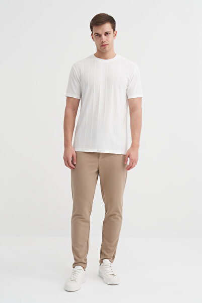 Cazador Regular Fit Crew Neck Thin Stripe T-Shirt