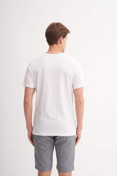 Cazador Μπλουζάκι με βαμβακερό σχέδιο με λαιμόκοψη Slim Fit