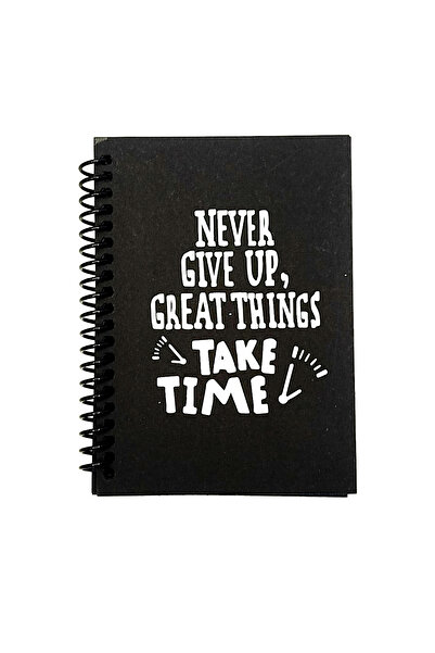 Limmy Black Leaf A6 Notebook - Motivational Word, 1 Piece