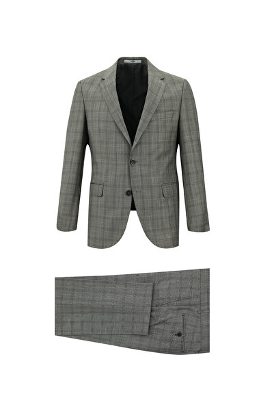 Kiğılı Slim Fit Dar Kesim Ekose Takım Elbise