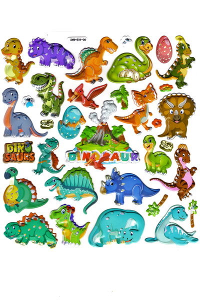 Limmy دفتر ملاحظات منقوش وملصق مخطط للديناصورات اللطيفة - 20 × 18 سم (Syd231-05)