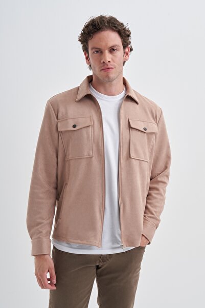 Cazador Regular Fit Süet Cep Detaylı Overshirt Gömlek