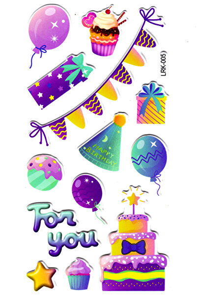 Limmy 17x9 cm reljefna beležnica planer naljepnica - Lrk005 torta za zabavu