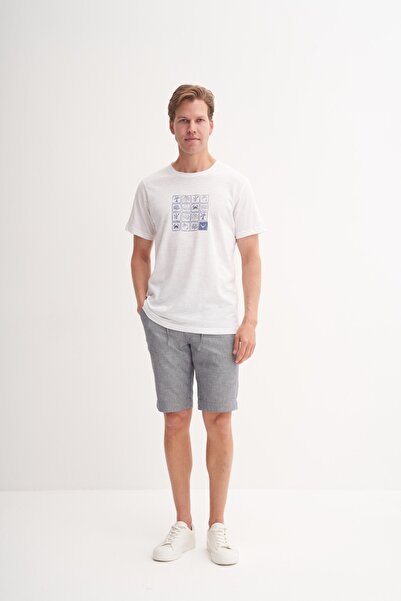 Cazador Μπλουζάκι με βαμβακερό σχέδιο με λαιμόκοψη Slim Fit