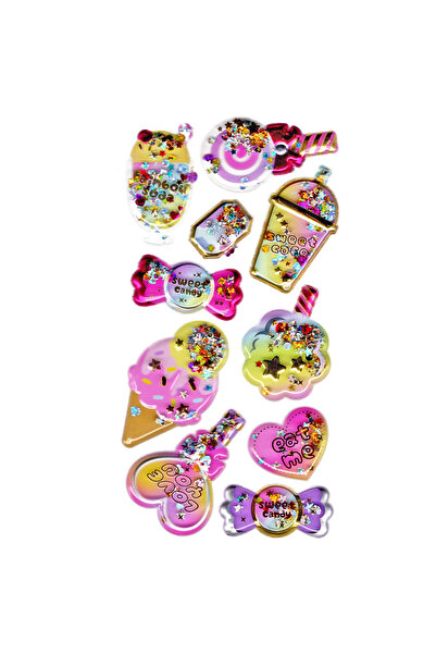 Limmy ملصق دفتر ملاحظات منقوش، ملصق مخطط (ترتر-806) - 17X9 سم - حلوى الآيس كريم