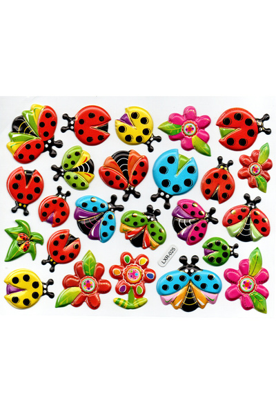 Limmy ملصق دفتر ملصق منقوش، ملصق مخطط (lxr025) 18x14 سم - الدعسوقة