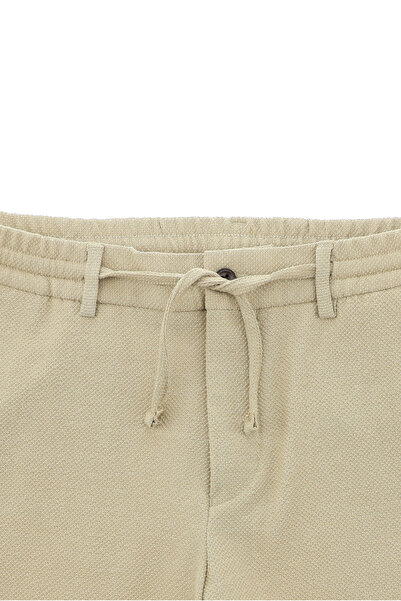 Kiğılı Slim Fit Dar Kesim Çizgili Beli Lastikli İpli Takım Elbise
