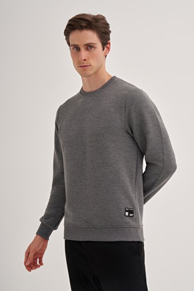 Cazador Kapitone Ottoman Viskon Karışımlı Slim Fit Sweatshirt