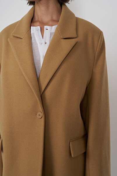 Beyyoglu Oversize Yün Karışımlı Kaşe Kaban