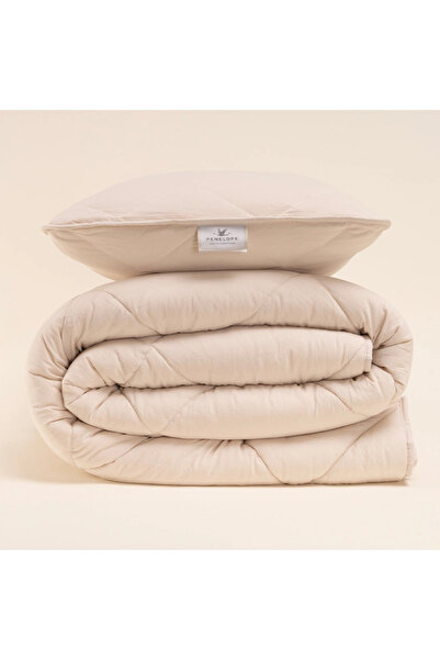 Penelope Single Microfiber Cream Pillow and Quilt Set - Colors in Comfort