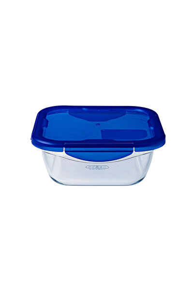 Pyrex Kare Kapaklı Saklama Kabı Mavi 1.9 L