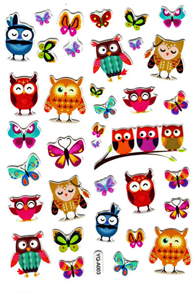 Limmy ملصق بتصميم فراشة البومة مقاس 20 × 14 سم - ملصق مخطط (YQA003)