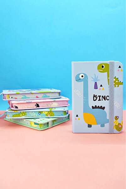 Limmy Dinazor A7 Not Defteri , Lastikli Cep Defteri - Mavi