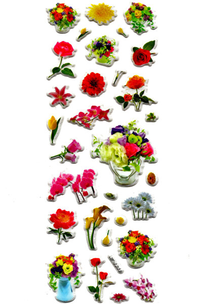 Limmy Caiet cu autocolante cu buchet de flori de 16x7 cm - Autocolant pentru ...