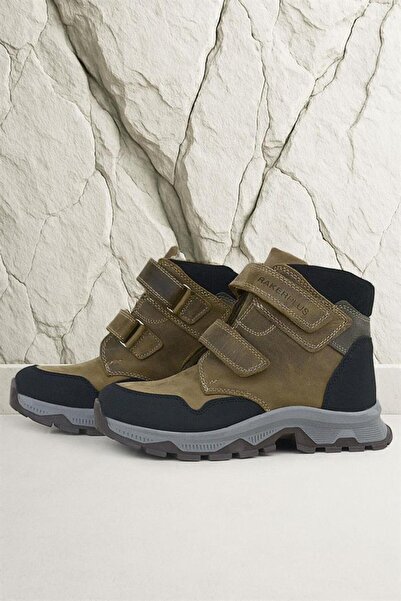 Rakerplus Trekking Genuine Leather Brown Velcro Boys' Boots
