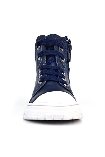 Shoes Center Справжня шкіра Pixel Темно-синій дитячий черевик на шнурівці з блискавкою