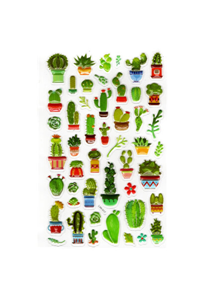 Limmy ملصق دفتر ملاحظات منقوش، ملصق مخطط (lxk-017) - 22X14 سم - صبار لطيف