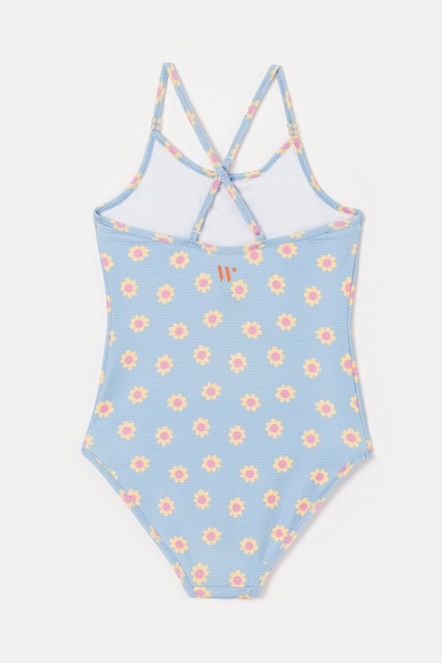 Woody Κορίτσια 10-16 ετών UPF50+ Προστασία μαγιό-Zwb - 959-Floral Printed Blue