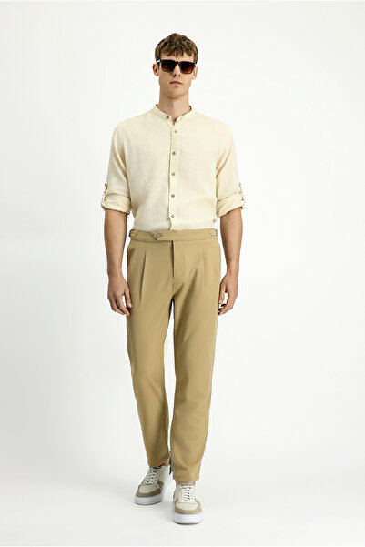 Kiğılı Regular Fit Tokalı Pileli Klasik Kumaş Pantolon