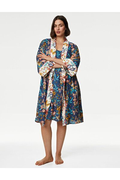 Marks & Spencer Regular Fit Çiçek Desenli Sabahlık