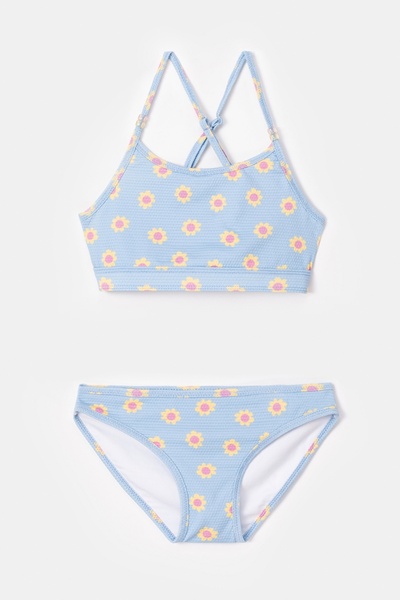 Woody 2-8 Yaş Kız Çocuk UPF50+ Korumalı Bikini-Zwc - 959-Çiçek Baskılı Mavi