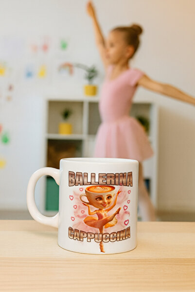 miras home كوب مطبوع عليه راقصة الباليه كابوتشينا، كوب هدية تونغ تونغ تونغ للسحور