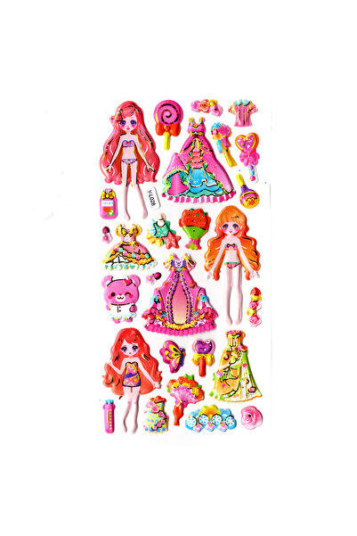 Limmy Αυτοκόλλητο Planner Ανάγλυφο Αυτοκόλλητο - 17X9 cm Princess Dress Up Te...