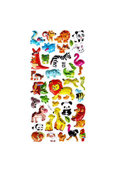 Limmy ملصق دفتر ملاحظات منقوش، ملصق مخطط (limlra-027) - 17X9 سم - حيوانات الغابة