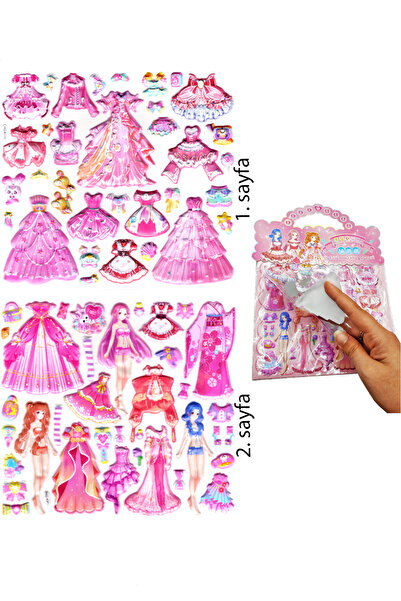 Limmy Sticker Kabartmalı Çantalı iki Sayfalı Sticker Seti (HQK010) - 21x17 cm...