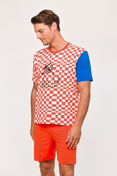 Woody Erkek Pijama Takımı-Hpb - 951-ALLOVER CHECK RED WOODY HELEN B