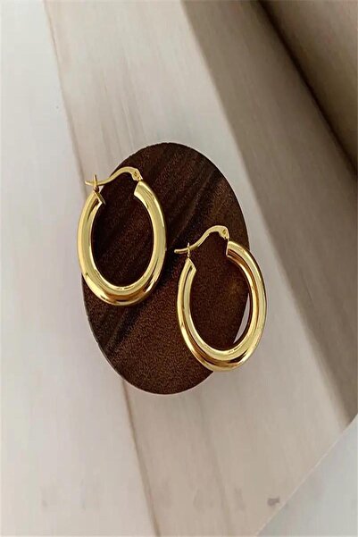 DEMOKAN Kadın 2cm Halka Küpe Kalın Küpe