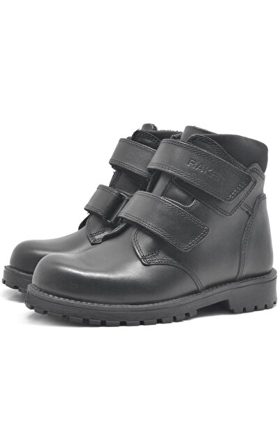 Rakerplus Sentor Справжня шкіра Чорні хутряні дитячі черевики на липучках