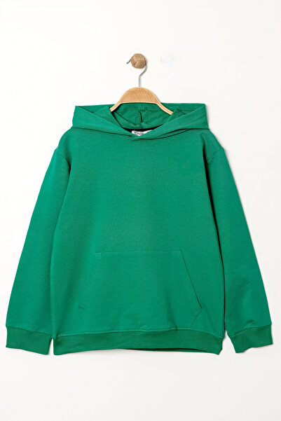 Smile Kids Boy's Dark Green Hooded Sweatshirt with Kangaroo Pocket, Ages 5-13...