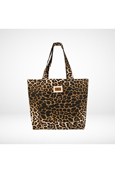 Q.NERY LÉO Tote Leopar Çanta