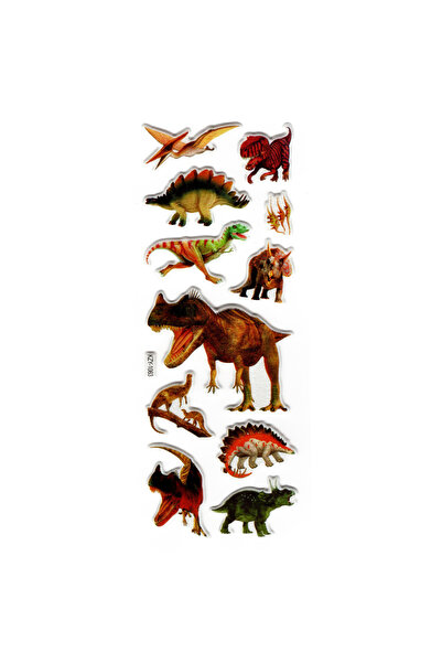 Limmy ملصق دفتر ملاحظات منقوش، مخطط (kzy1063) 16x7 سم - ديناصور