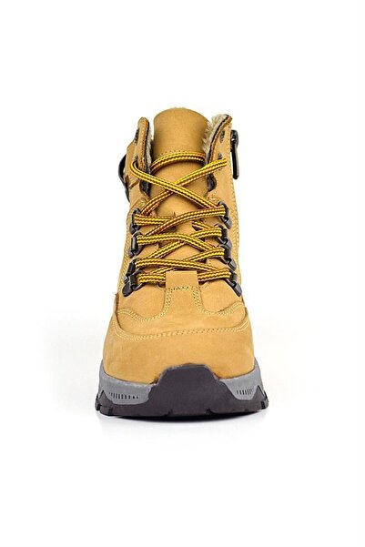 Rakerplus Παιδικές μπότες Trekking με φερμουάρ από γνήσιο δέρμα Tan Lace Up