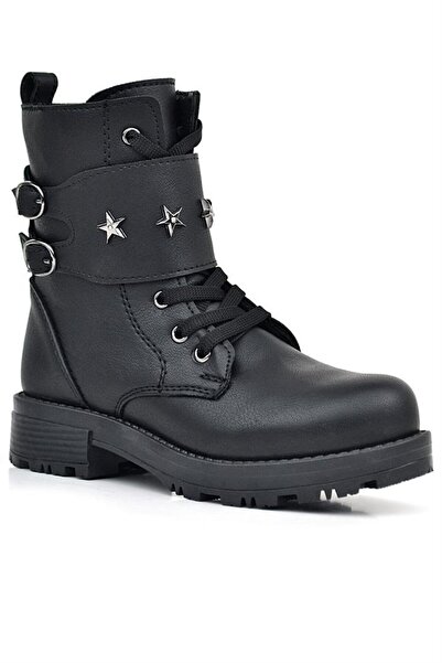 Rakerplus Чорні черевики для дівчаток із застібкою-блискавкою та зірками
