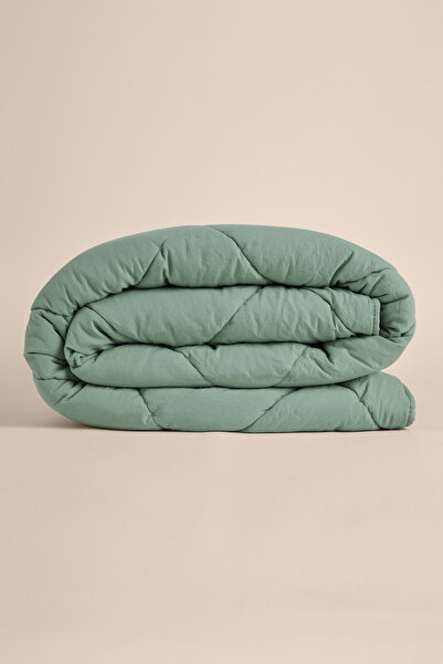 Penelope Мікрофібровий односпальний зелений комплект подушки та ковдри - Colors in Comfort