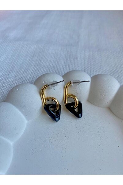 DEMOKAN Kadın Küpe Geçme Üçgen Halka Küpe