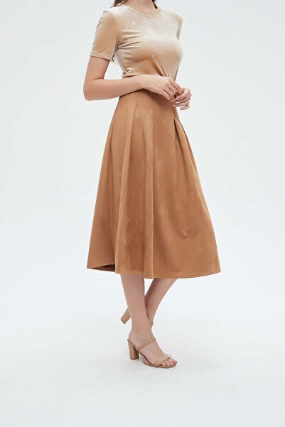 Nichii Ruffled Solid Midi Skirt