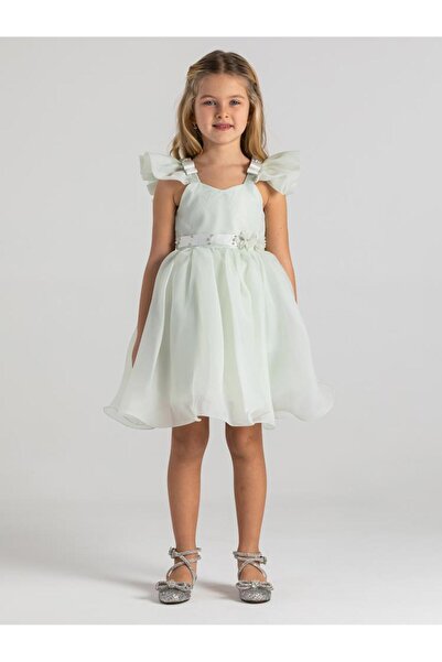 Civil Girls Pleated Evening Dress for 6-9 Years Old - Green8-9 Years Old
