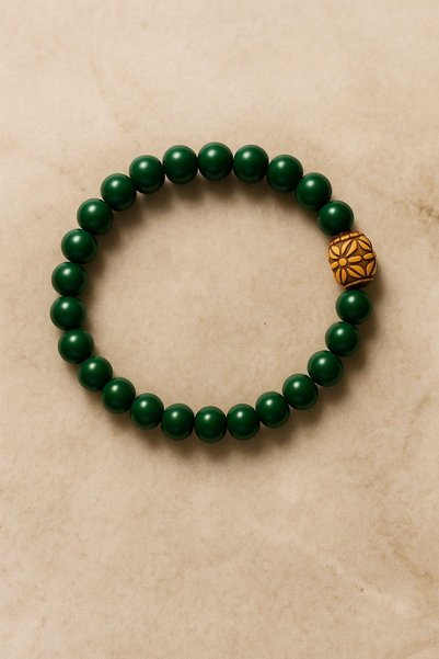 Güçlü Kuyumculuk Unisex Bracelet 8 mm Glass Stone Beads Women Men Bracelet Elastic String