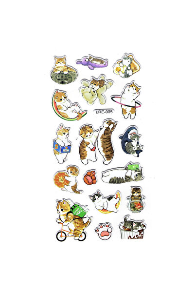 Limmy ملصق دفتر ملاحظات منقوش، ملصق مخطط (lre-005) - 17X9 سم - القطط الممتعة للاعبين