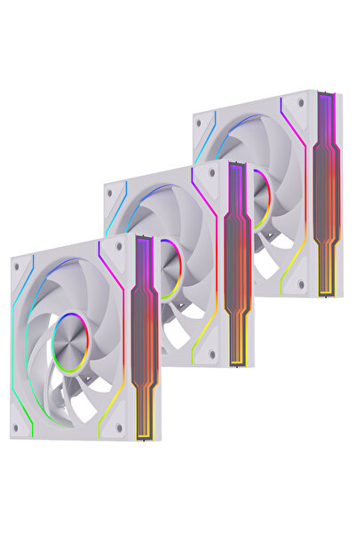 GAMELİNE FRESH x1 3'lü SET 120mm ARGB 6 Pin Kasa Fanı Beyaz