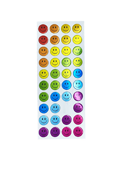 Limmy ملصق دفتر ملصق منقوش، ملصق مخطط ملون مبتسم (cb397) 16x7 سم