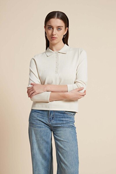 Yola قميص سادة بأكمام طويلة وياقة قميص