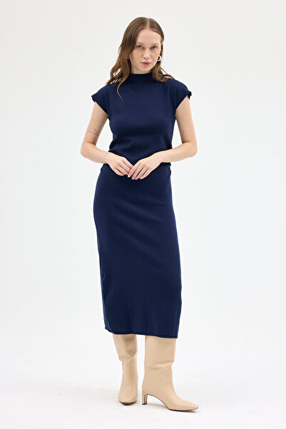Rays 2317 Rochie cu mâneci zero cu șnururi laterale, bleumarin