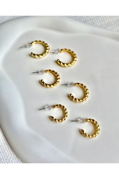 DEMOKAN أقراط نسائية من 6 قطع نصف متسلسلة طول الأقراط