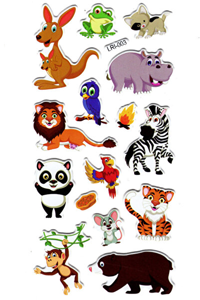 Limmy ملصق بنمط حيوانات لطيفة - ملصق مخطط منقوش، 17 × 9 سم (LRI003)